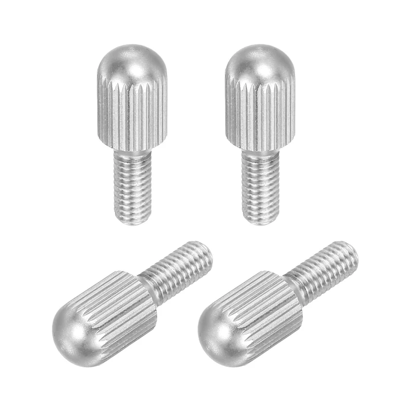 4Pcs M4 x 10mm Stainless Steel Flat Head Thread Knurled Thumbscrews Bolts