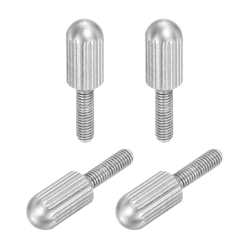 4Pcs M3 x 10mm Stainless Steel Flat Head Thread Knurled Thumbscrews Bolts