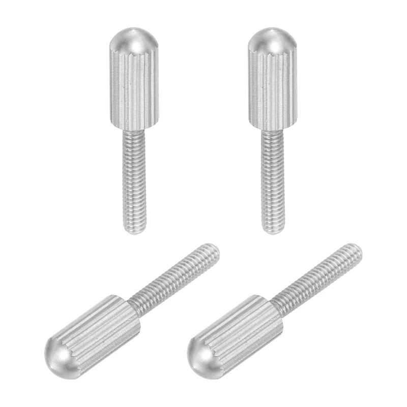 4Pcs M2.5 x 12mm Stainless Steel Flat Head Thread Knurled Thumbscrews Bolts