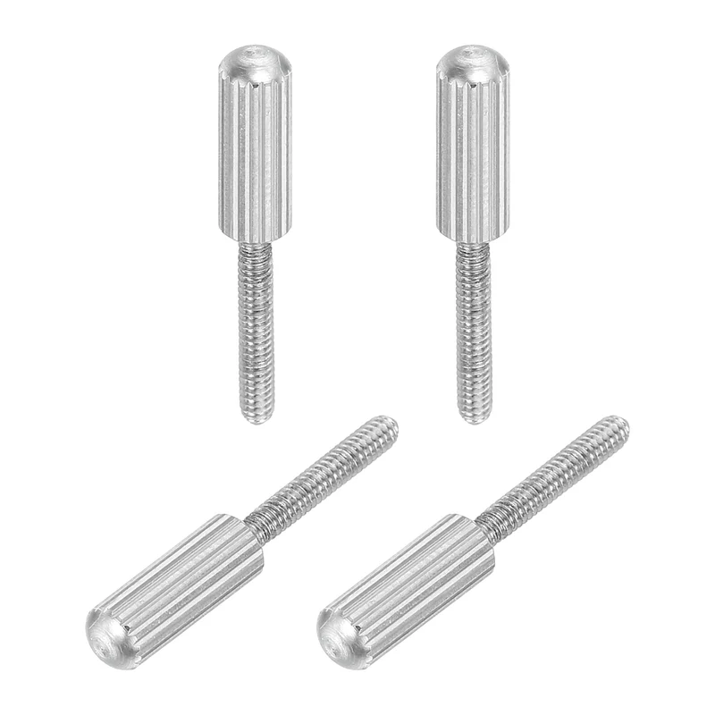 4Pcs M2 x 12mm Stainless Steel Flat Head Thread Knurled Thumbscrews Bolts