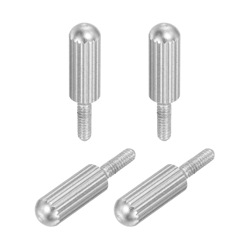4Pcs M2 x 6mm Stainless Steel Flat Head Thread Knurled Thumbscrews Bolts