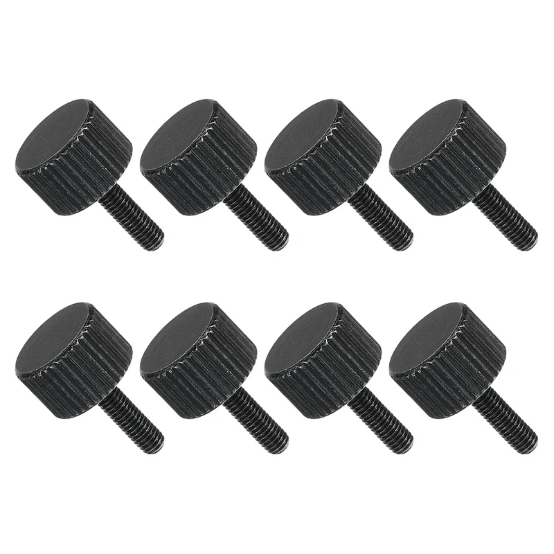 8 PCS M3x10mm Flat Knurled Head Thumb Screws for Household Appliances, Black