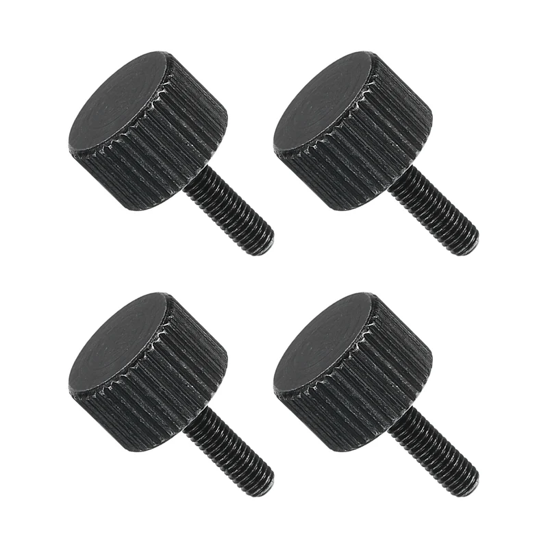 4 PCS M3x10mm Flat Knurled Head Thumb Screws for Household Appliances, Black
