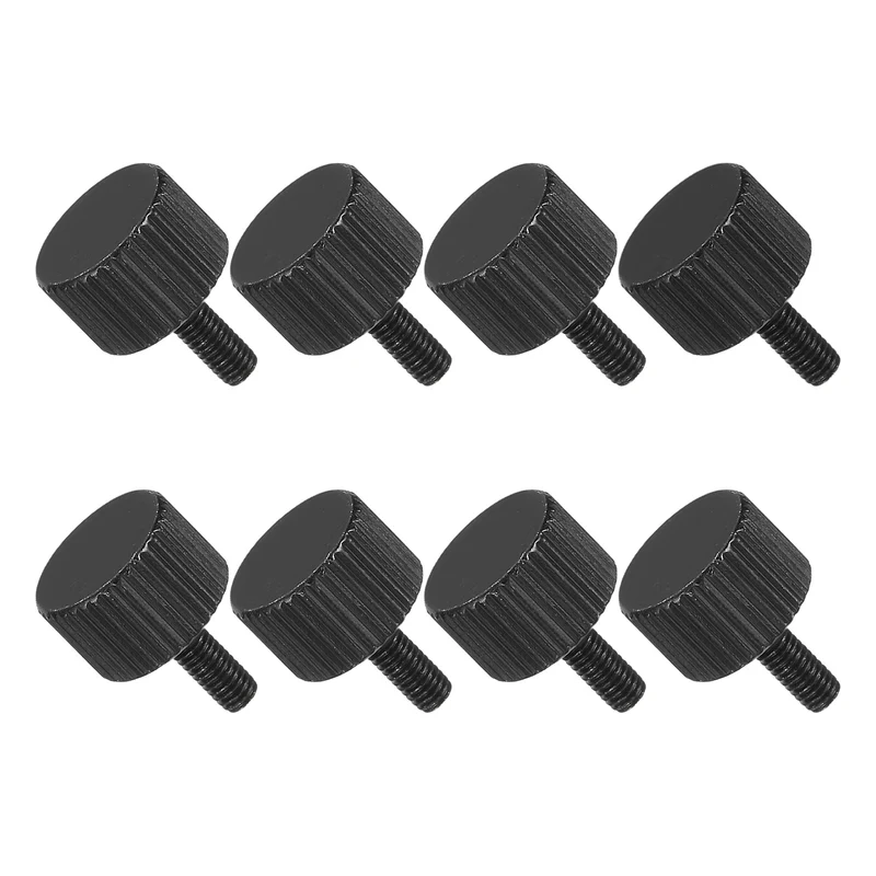 8 PCS M3x8mm Flat Knurled Head Thumb Screws for Household Appliances, Black