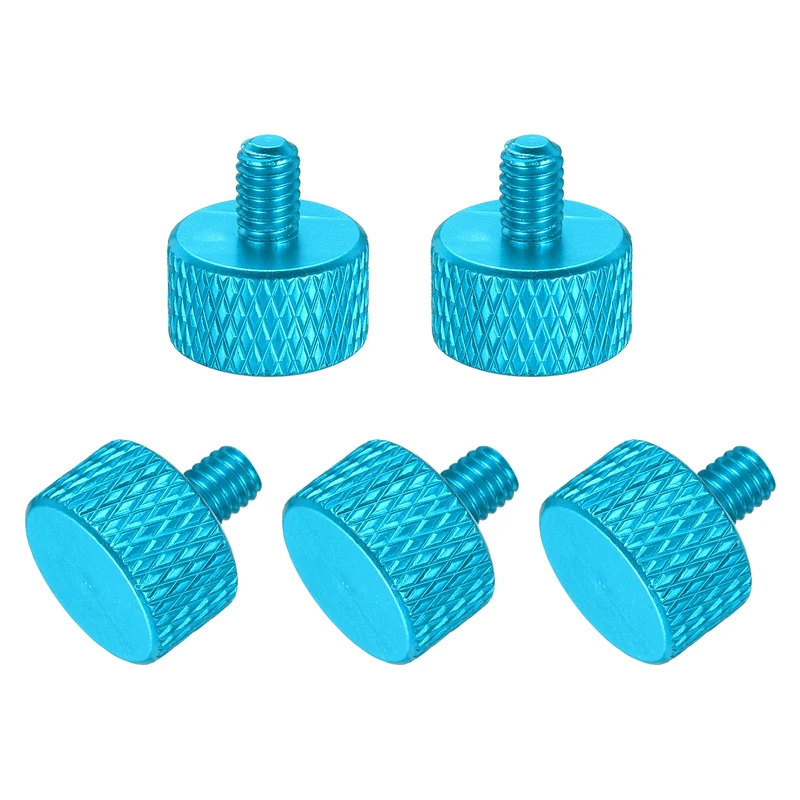 5Pcs M4x6mm Flat Head Knurled Thumb Screws for Graphics Card Lake Blue