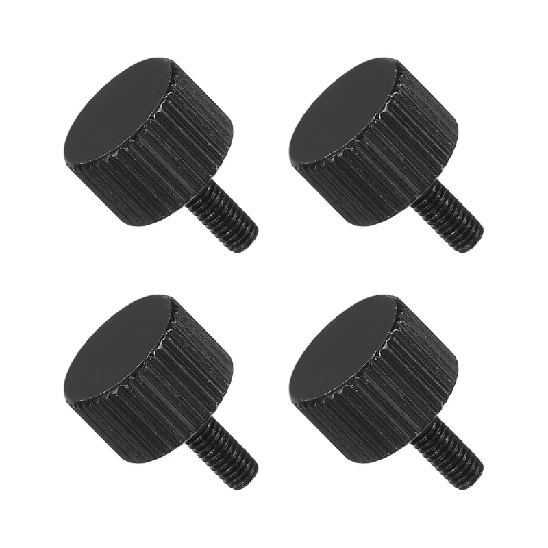 4PCS M3x8mm Flat Knurled Head Thumb Screws for Household Appliances Black