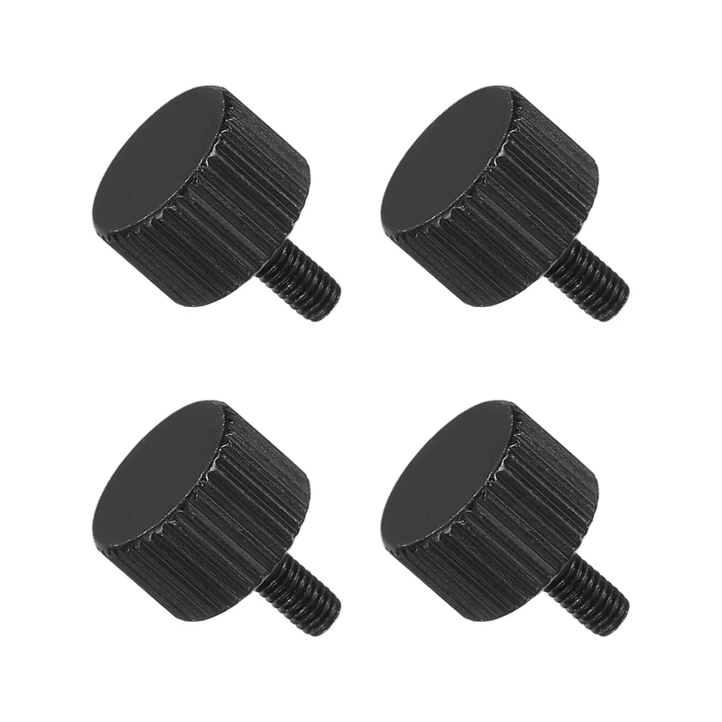 4PCS M3x6mm Flat Knurled Head Thumb Screws for Household Appliances Black