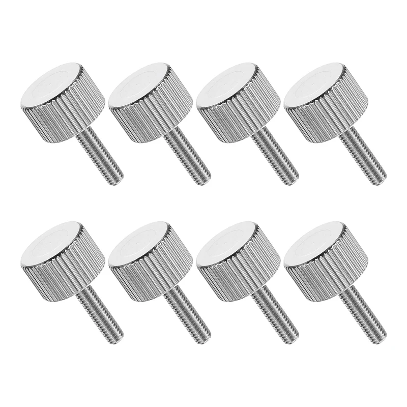 8 PCS M3x12mm Flat Knurled Head Thumb Screws for Household Appliances, Silver