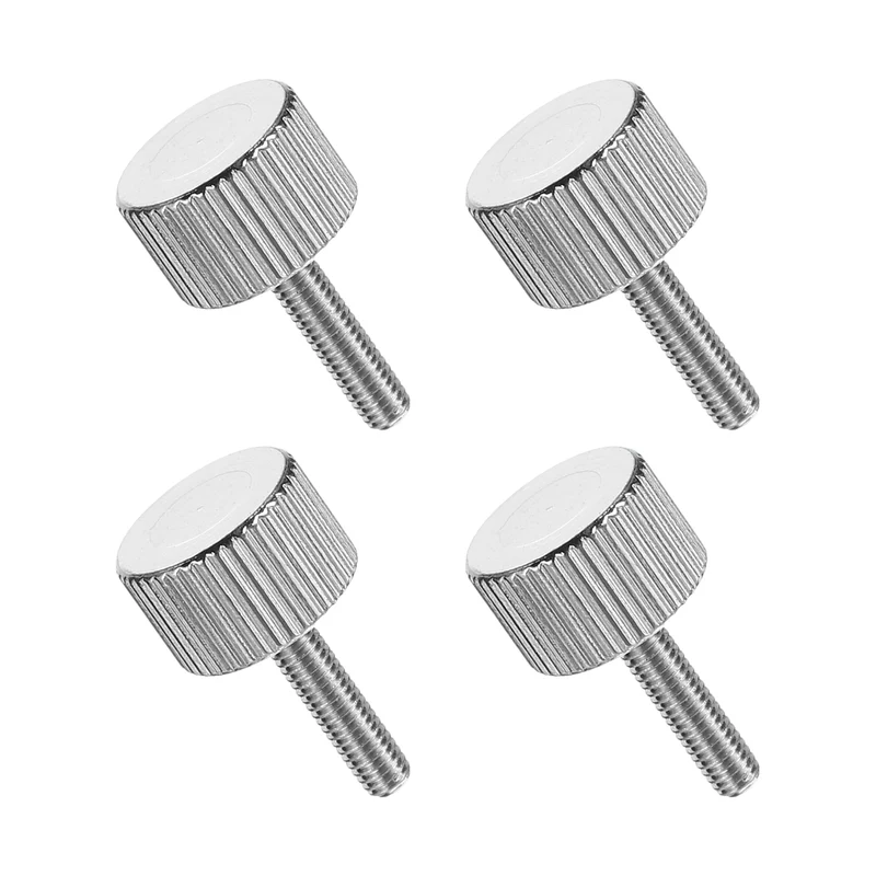 4 PCS M3x12mm Flat Knurled Head Thumb Screws for Household Appliances, Silver