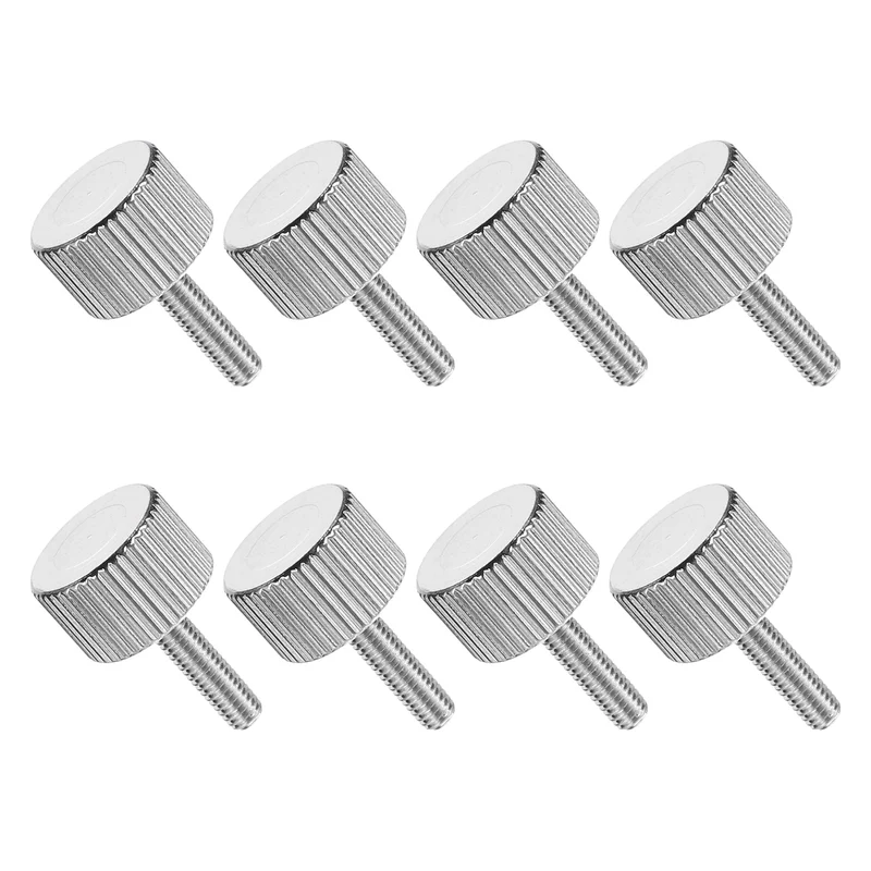 8 PCS M3x10mm Flat Knurled Head Thumb Screws for Household Appliances, Silver