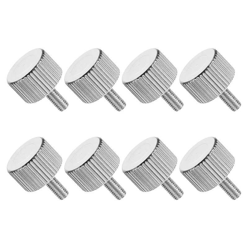 8 PCS M3x8mm Flat Knurled Head Thumb Screws for Household Appliances, Silver