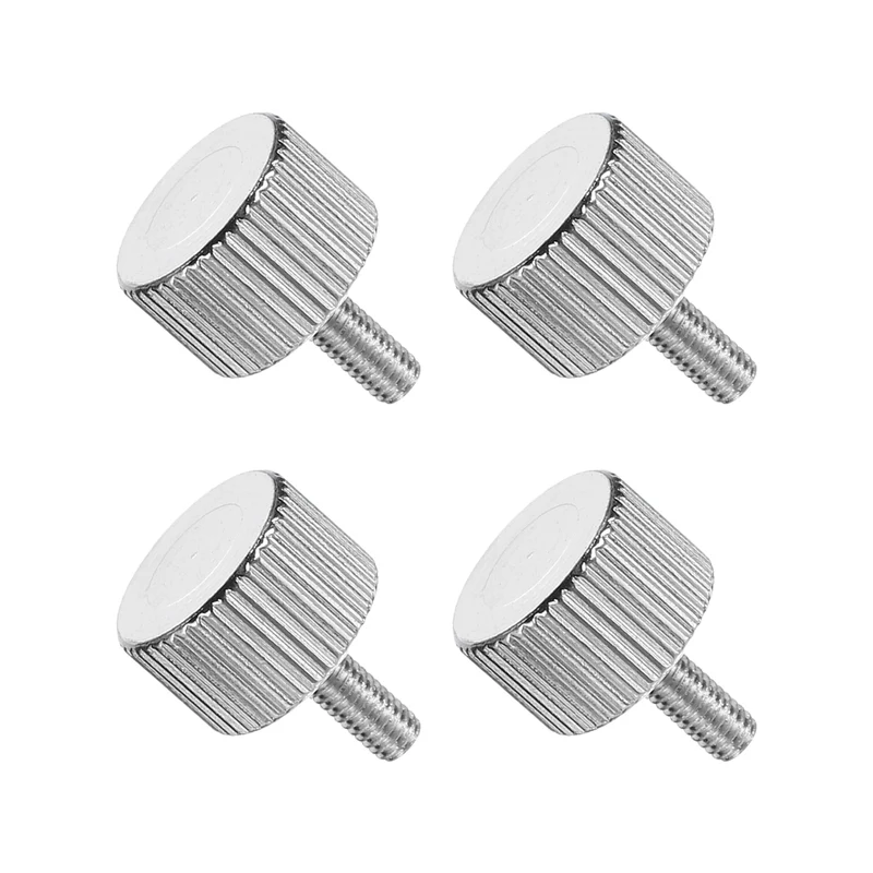 4 PCS M3x8mm Flat Knurled Head Thumb Screws for Household Appliances, Silver