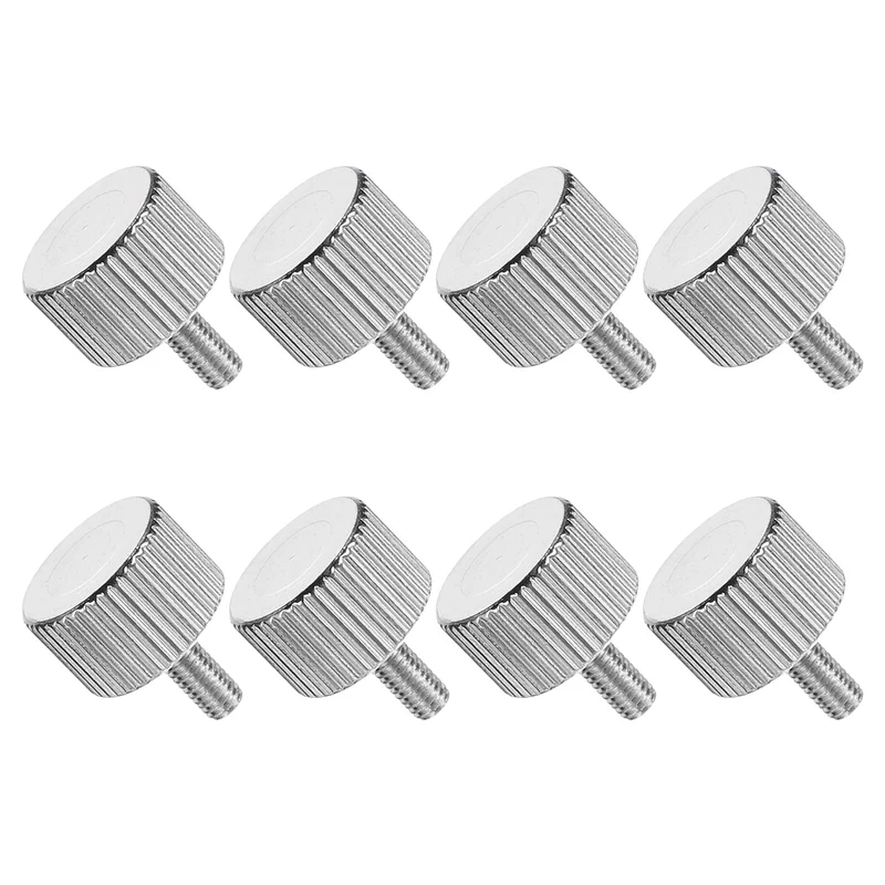 8 PCS M3x6mm Flat Knurled Head Thumb Screws for Household Appliances, Silver