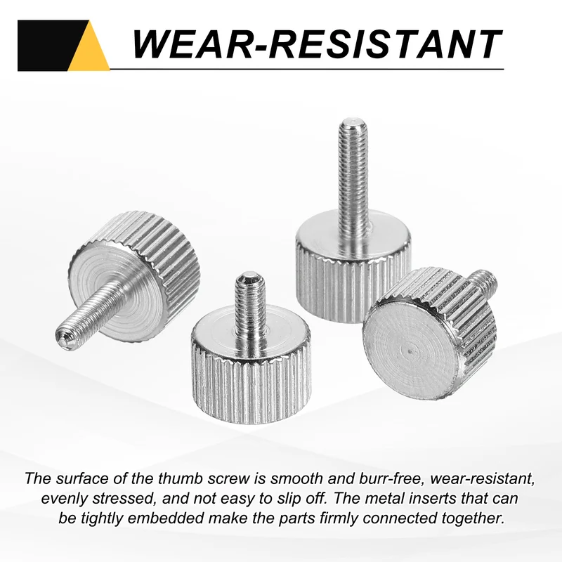 8 PCS M3x6mm Flat Knurled Head Thumb Screws for Household Appliances, Silver