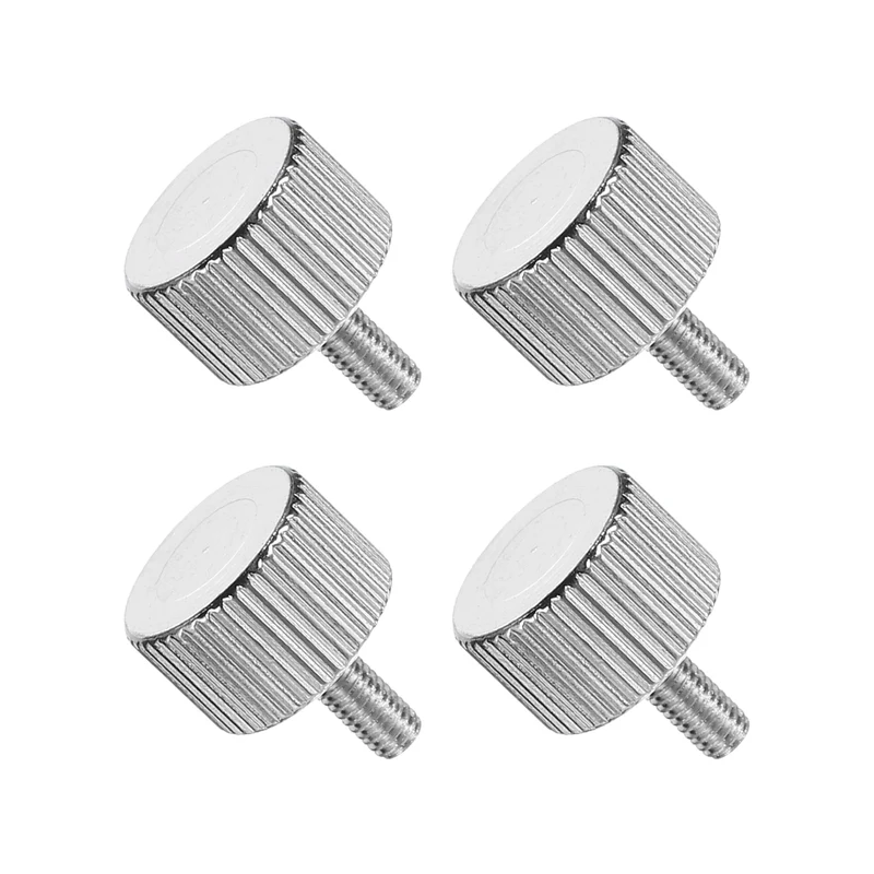 4 PCS M3x6mm Flat Knurled Head Thumb Screws for Household Appliances, Silver