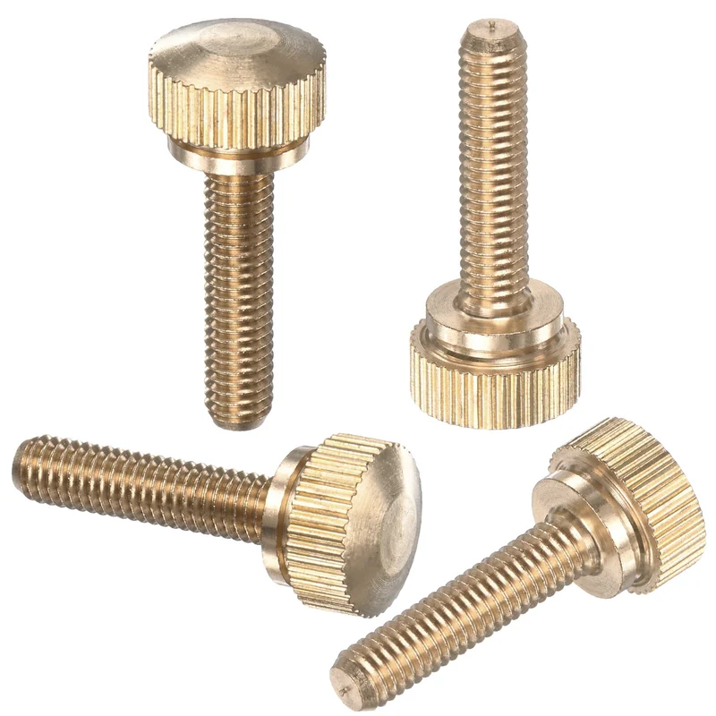4-Pack Knurled Thumb Screws, M5x20mm Solid Brass Knobs Bolts