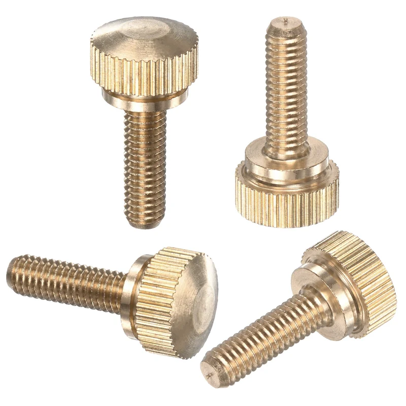 4-Pack Knurled Thumb Screws, M5x16mm Solid Brass Knobs Bolts