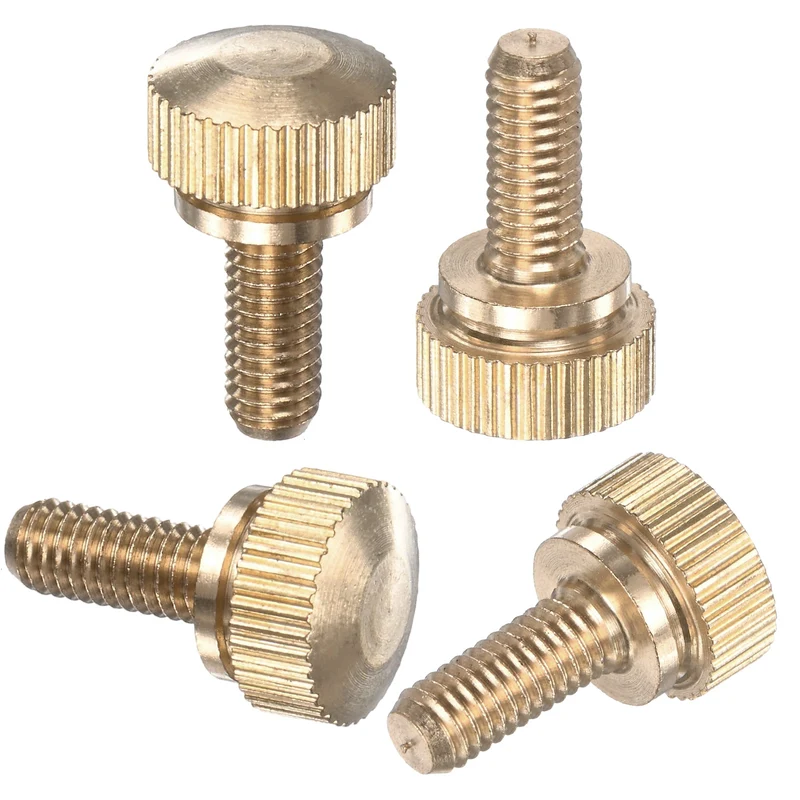 4-Pack Knurled Thumb Screws, M5x12mm Solid Brass Knobs Bolts