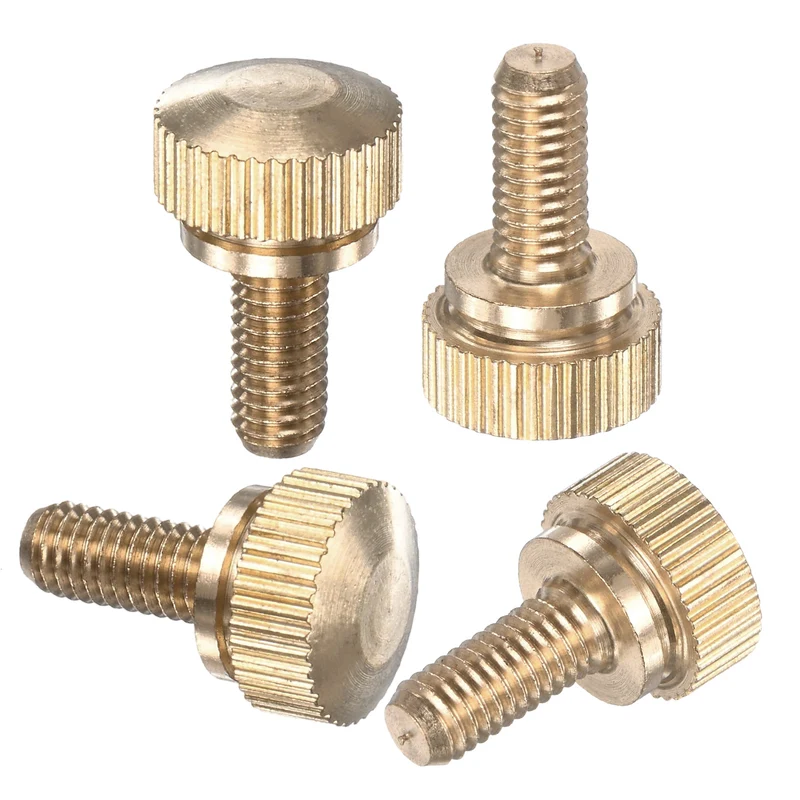 4-Pack Knurled Thumb Screws, M5x10mm Solid Brass Knobs Bolts