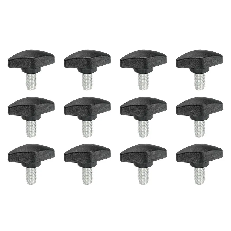 12 Pcs M8 x 16mm Tee Thumb Screws, 35mm Width Carbon Steel Tee Wing Knobs Screws