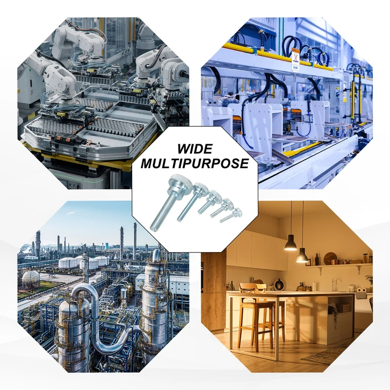 40 Pcs M3x6mm Zinc Plated Flat Knurled Fully Threaded Thumb Screws