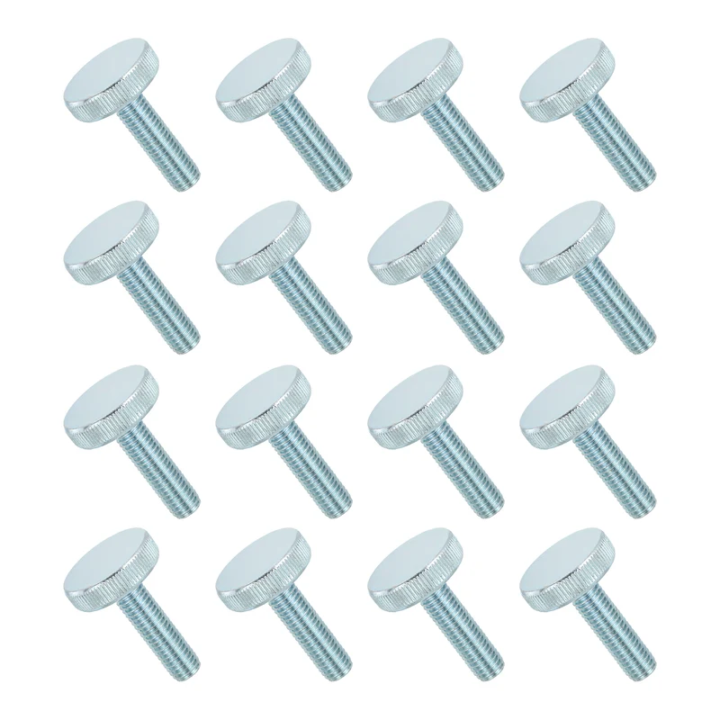16 PCS M10x35mm Flat Knurled Head Thumb Screws for Household Appliances