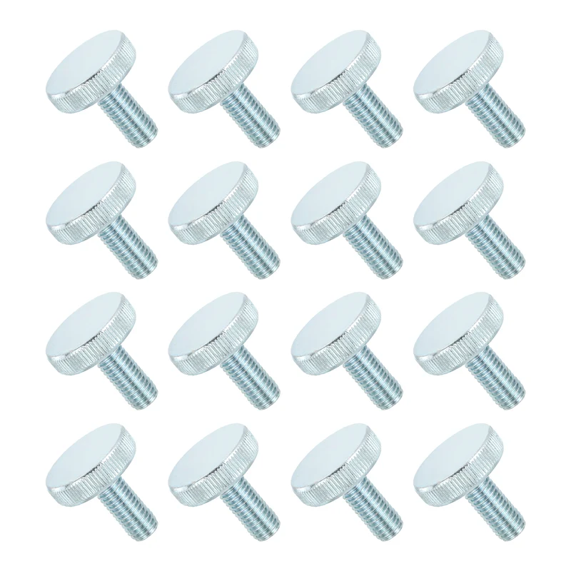 16 PCS M10x25mm Flat Knurled Head Thumb Screws for Household Appliances