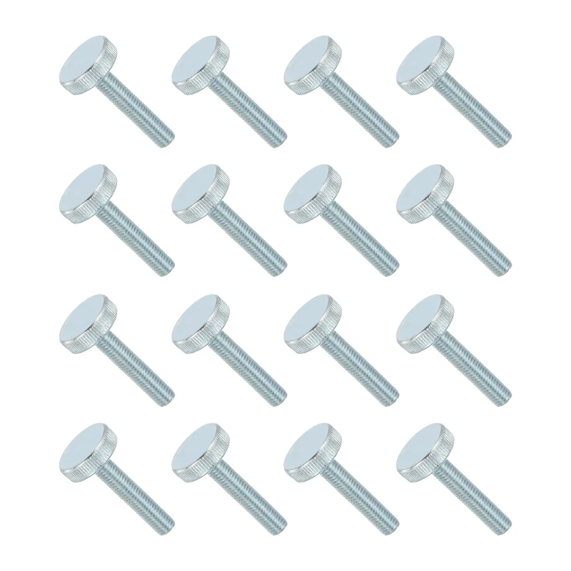 16 PCS M8x45mm Flat Knurled Head Thumb Screws for Household Appliances