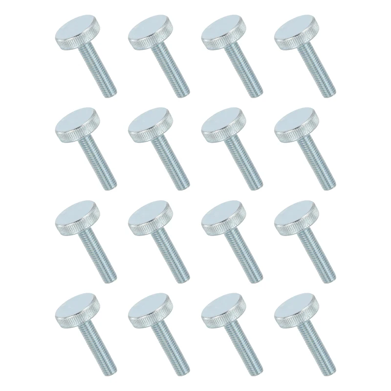 16 PCS M8x40mm Flat Knurled Head Thumb Screws for Household Appliances