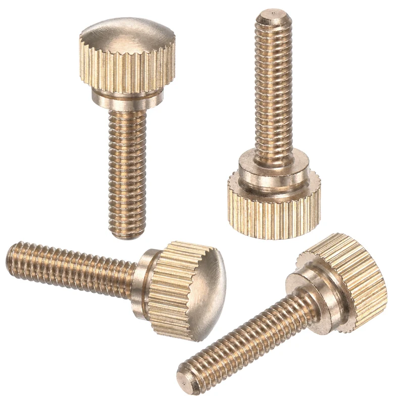 4-Pack Knurled Thumb Screws, M4x16mm Solid Brass Knobs Bolts