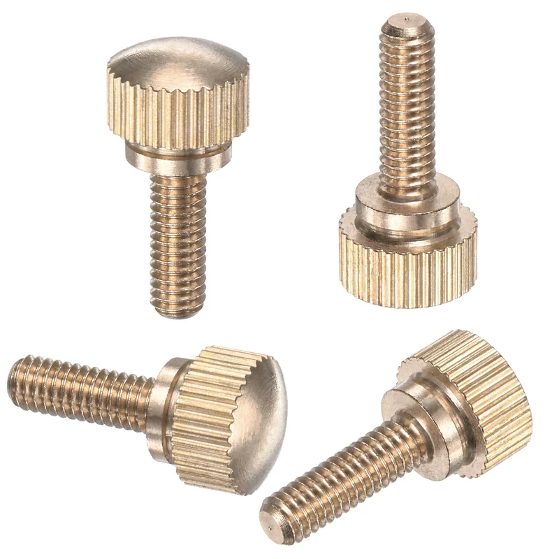 4-Pack Knurled Thumb Screws, M4x12mm Solid Brass Knobs Bolts