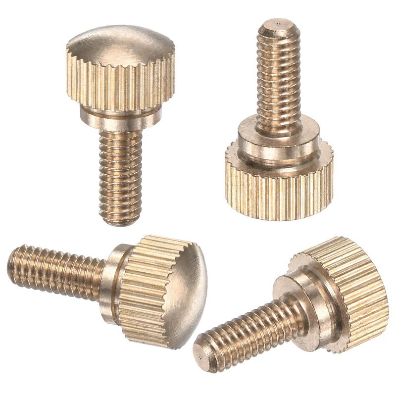 4-Pack Knurled Thumb Screws, M4x10mm Solid Brass Knobs Bolts