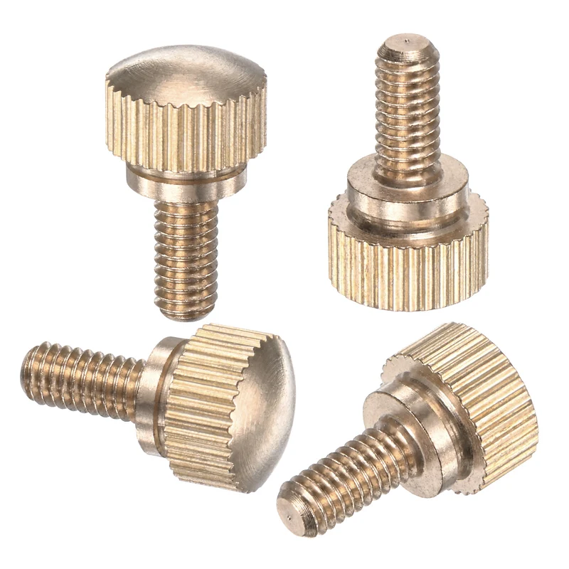 4-Pack Knurled Thumb Screws, M4x8mm Solid Brass Knobs Bolts