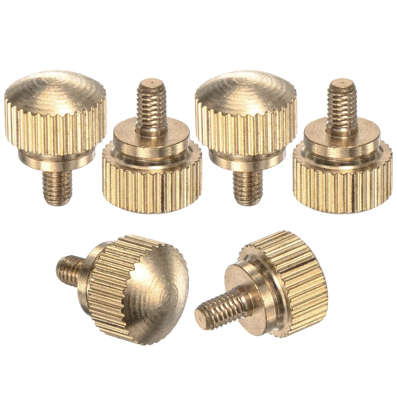6-Pack Knurled Thumb Screws, M3x5mm Solid Brass Knobs Bolts