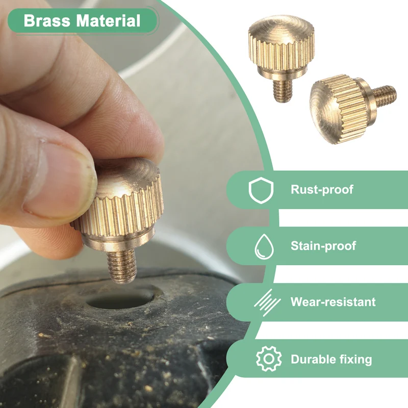 6-Pack Knurled Thumb Screws, M3x5mm Solid Brass Knobs Bolts