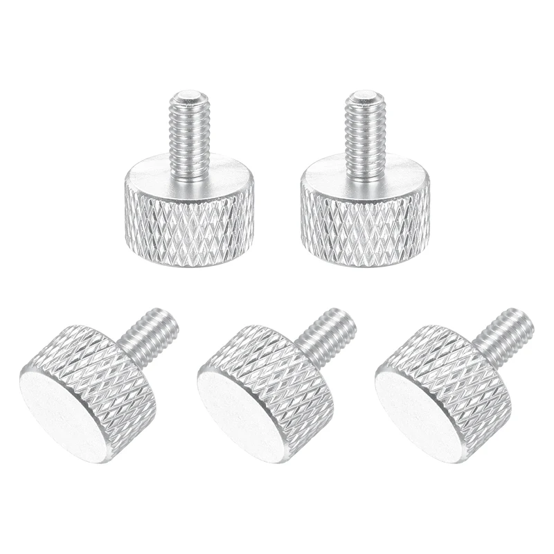 5Pcs M4x8mm Flat Head Knurled Thumb Screws for Graphics Card Silver