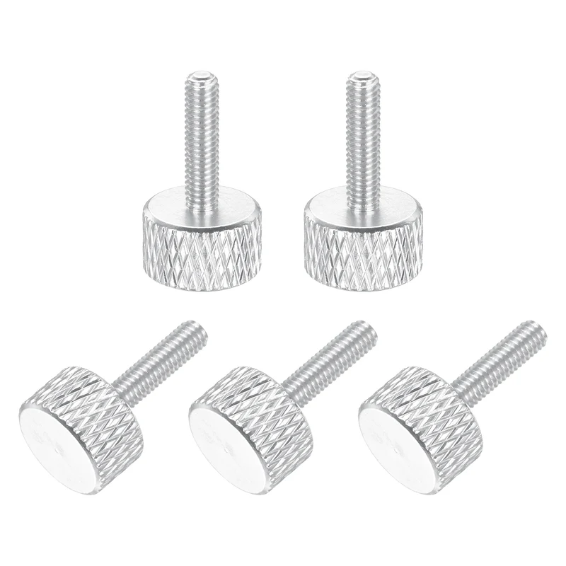 5 Pcs M3x12mm Flat Head Knurled Thumb Screws for Graphics Card, Silver