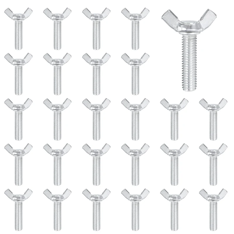 40 Pcs M8x30mm Wing Butterfly Screw Bolts, Carbon Steel Zinc Plated Wing Bolt