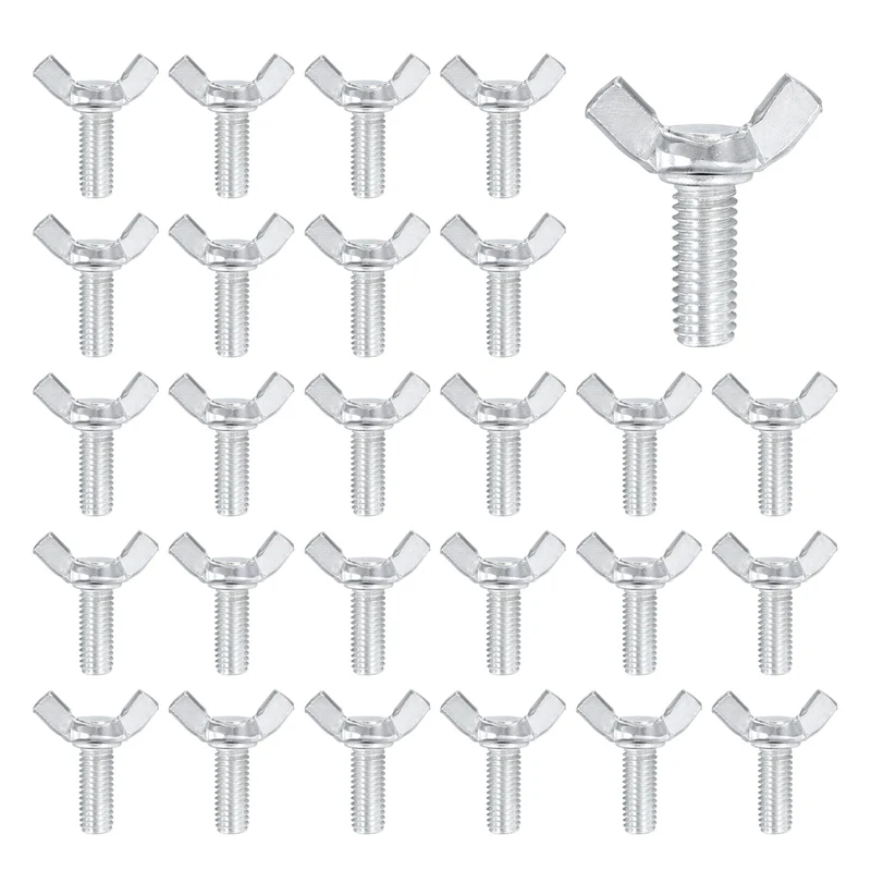 40 Pcs M8x20mm Wing Butterfly Screw Bolts, Carbon Steel Zinc Plated Wing Bolt