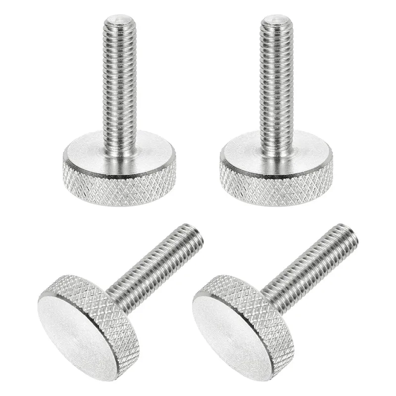 4 Pcs M5x20mm Flat Head Knurled Thumb Screws for Graphics Card, Silver