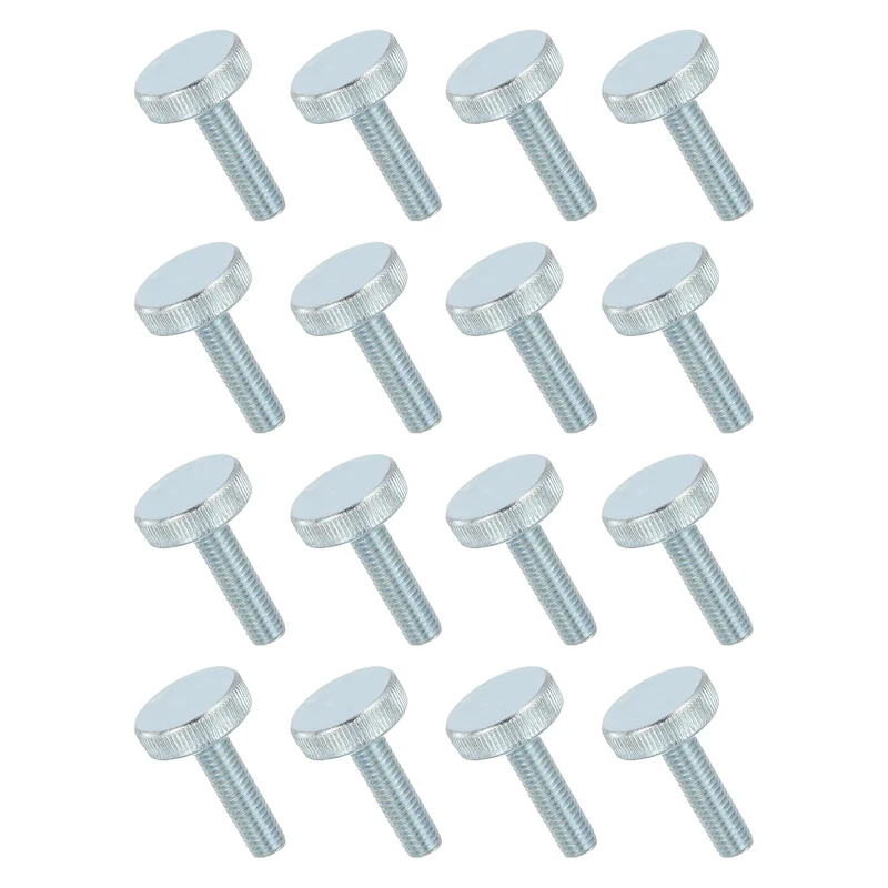 16 PCS M8x30mm Flat Knurled Head Thumb Screws for Household Appliances