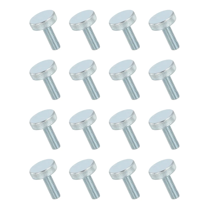 16 PCS M8x25mm Flat Knurled Head Thumb Screws for Household Appliances