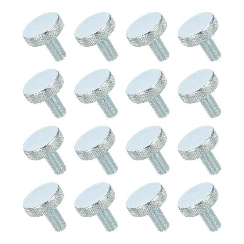 16 PCS M8x20mm Flat Knurled Head Thumb Screws for Household Appliances
