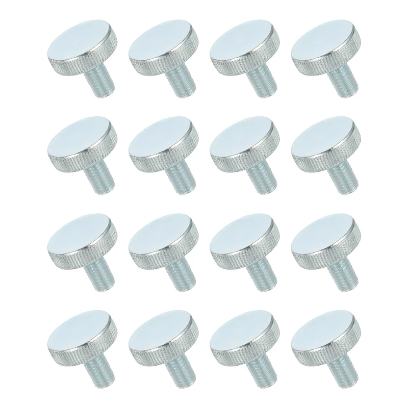 16 PCS M8x18mm Flat Knurled Head Thumb Screws for Household Appliances