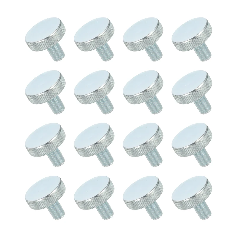 16 PCS M8x16mm Flat Knurled Head Thumb Screws for Household Appliances
