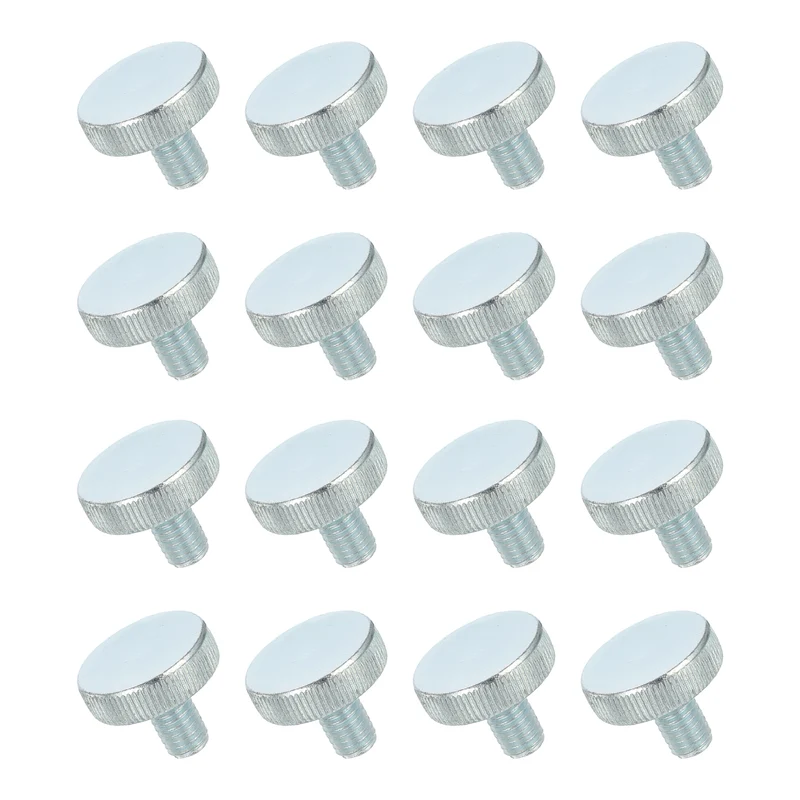 16 PCS M8x14mm Flat Knurled Head Thumb Screws for Household Appliances