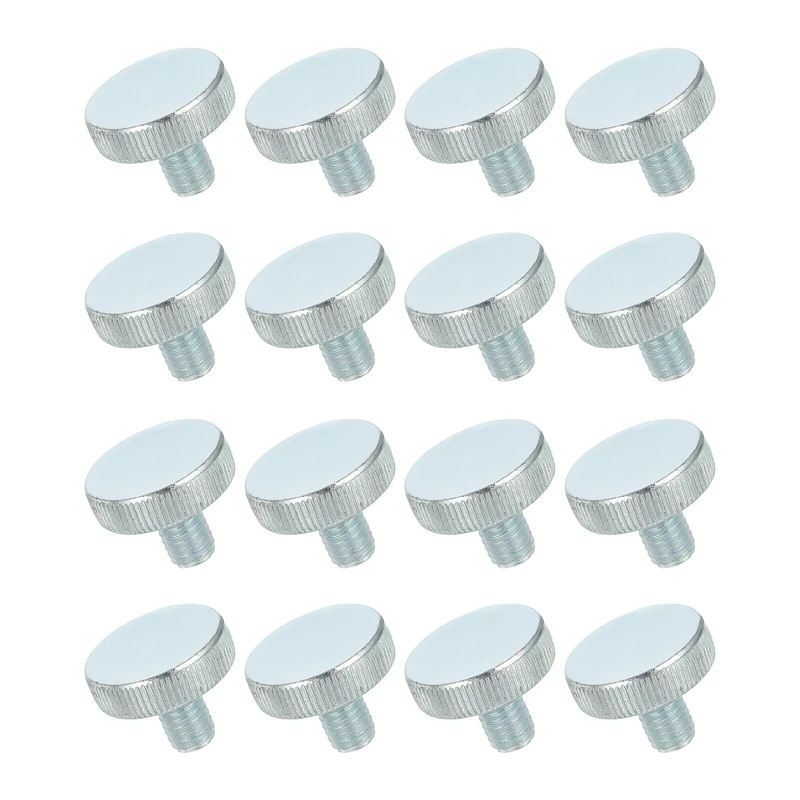 16 PCS M8x12mm Flat Knurled Head Thumb Screws for Household Appliances