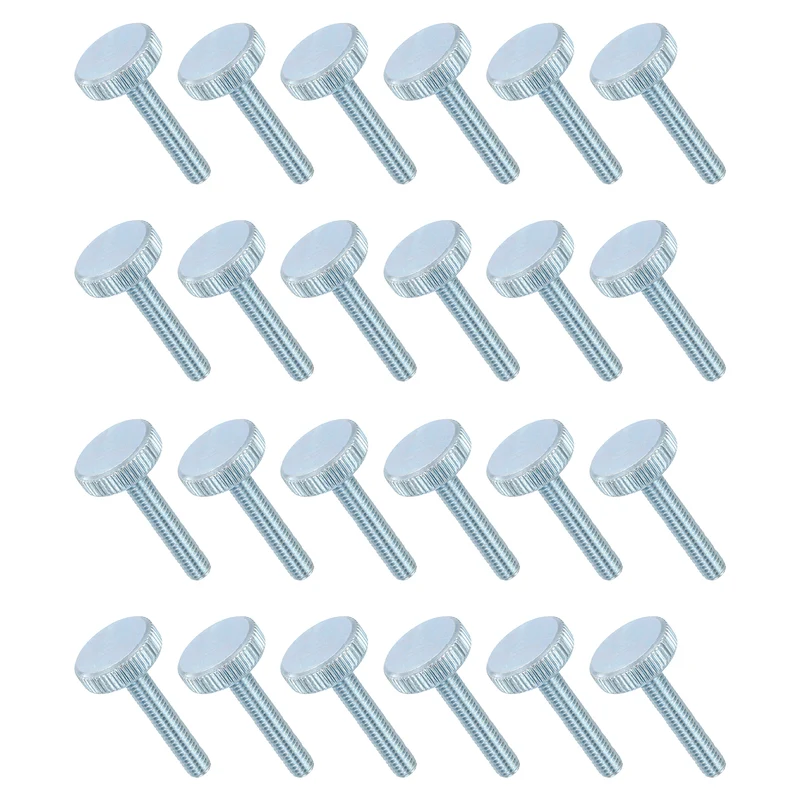 24 PCS M6x35mm Flat Knurled Head Thumb Screws for Household Appliances