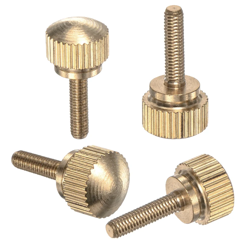 4-Pack Knurled Thumb Screws, M3x12mm Solid Brass Knobs Bolts