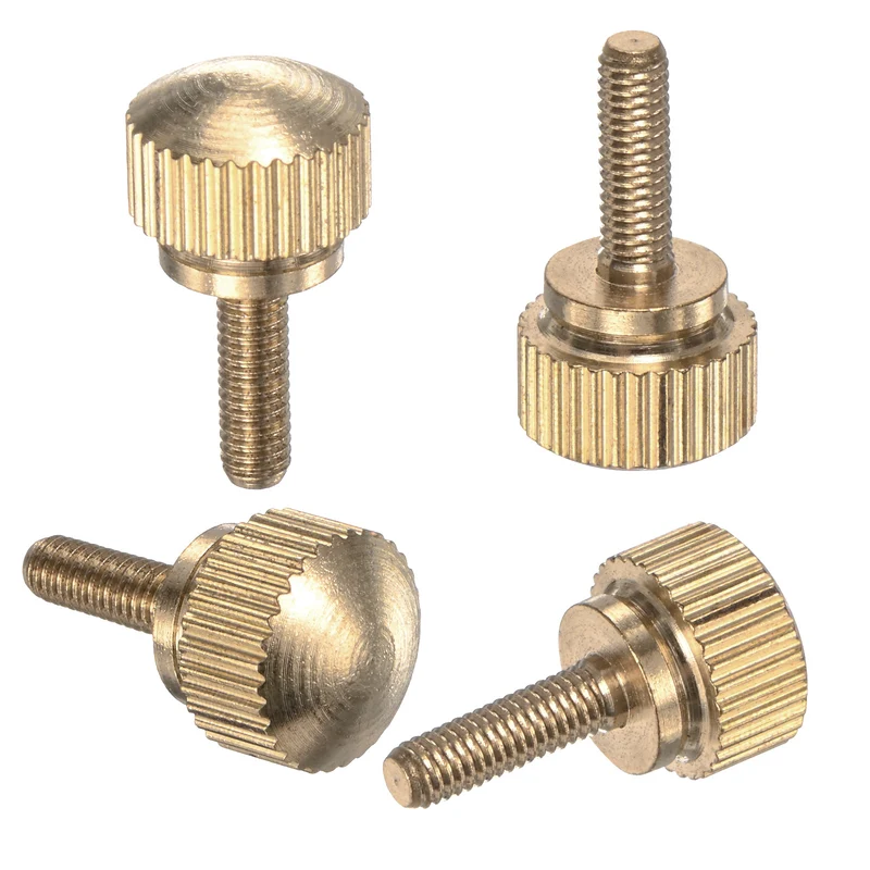 4-Pack Knurled Thumb Screws, M3x10mm Solid Brass Knobs Bolts